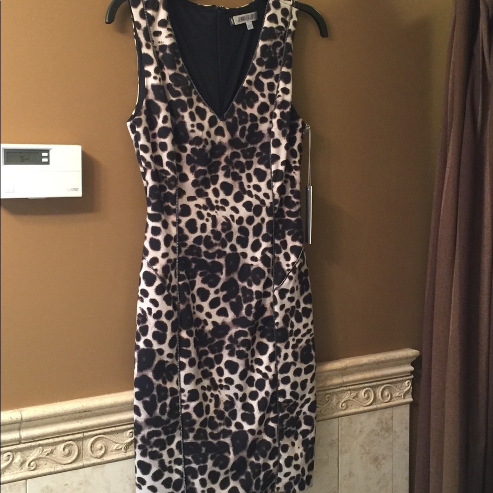Jennifer Lopez Animal print cocktail dress